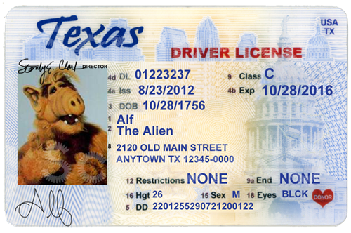 texas drivers license template psd